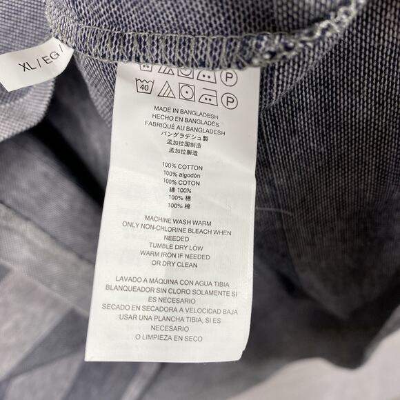 Michael Kors Mens Shirt Sz XL Gray Striped Gold Logo Short Sleeves V-Neck NWT - Picture 8 of 10